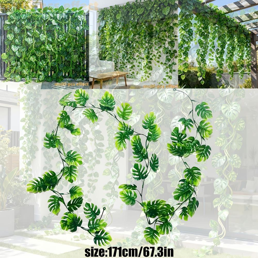 4Pcs Extra Long 6.84 meter - Artificial Turtleback Vine | Evergreen Vine with Lifelike Texture, Suitable for Christmas, Thanksgiving, Hanukkah, Plastic, Hanging Decoration