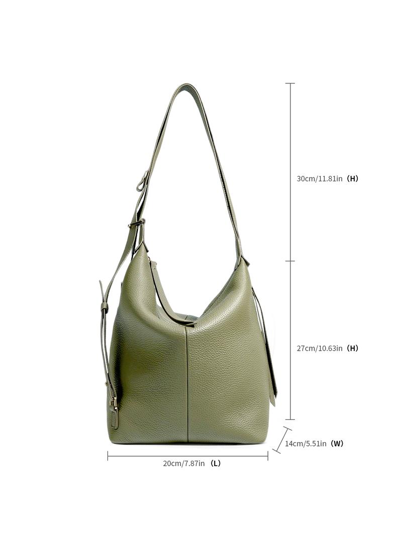 Genuine Leather Crossbody Bag for Women, Large Capacity Purse with Wide Adjustable Strap, Multi-Way Fashion Shoulder Bag