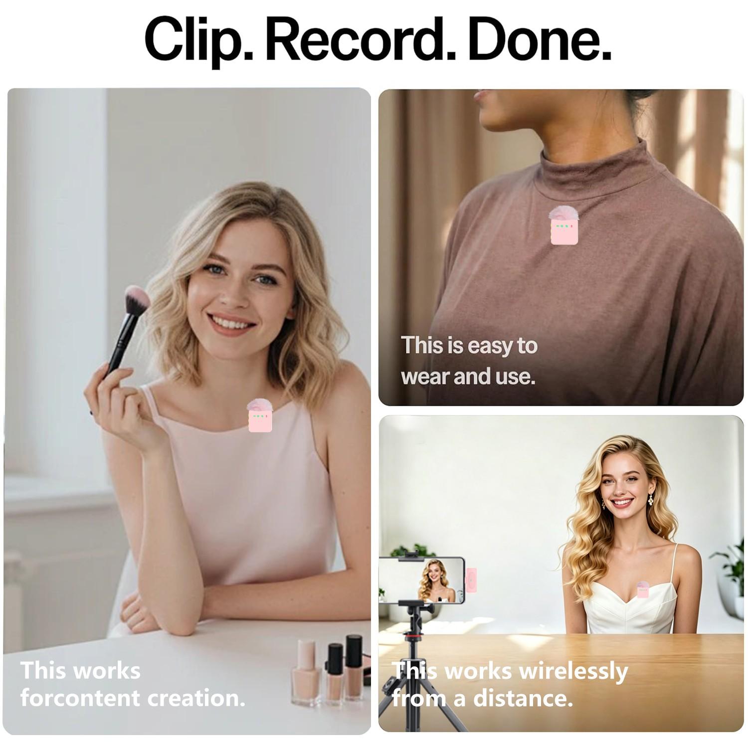 Lavalier Microphone Lapel Mic Noise Cancelling Mic Portable Compact Recording Clip On Microphone For Smartphone Camera Live Streaming Interview Podcast Vlog Video Recording Outdoor Indoor Audio Recording Equipment Noise Canceling Mics