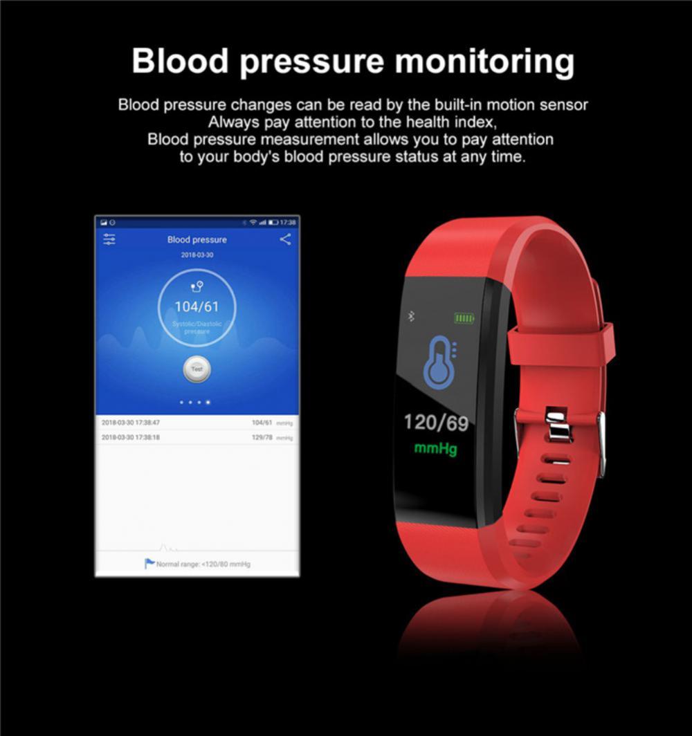 115plus Smart Watch for Men and Women, Bluetooth Wireless Fitness Tracker with Heart Rate, Blood Pressure Monitor, Remote Camera, Waterproof Design & Wireless Charging for Fitness Enthusiasts