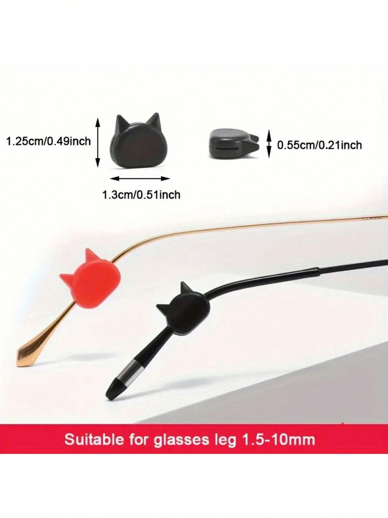 Colorful Kitten Anti-Slip Eyeglasses Holders，Cute Kitten Silicone Eyeglasses Retainer, Eyewear Ear Grip Ear Hooks Anti-Slip Holder Eyeglasses Stoppers Temple Tips For Women Men For Music Festival - Compact, Secure Fit, Rich Color Options for Glasses