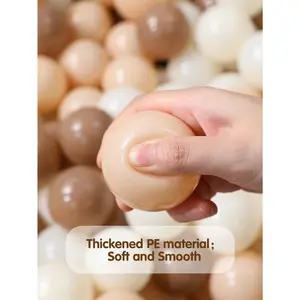 5.5CM 50/100pcs Soft Ball Pit Ball Crush Proof Plastic Balls With Reusable Net Bag for Kids Coffee Beige Cream Brown Mix Colours