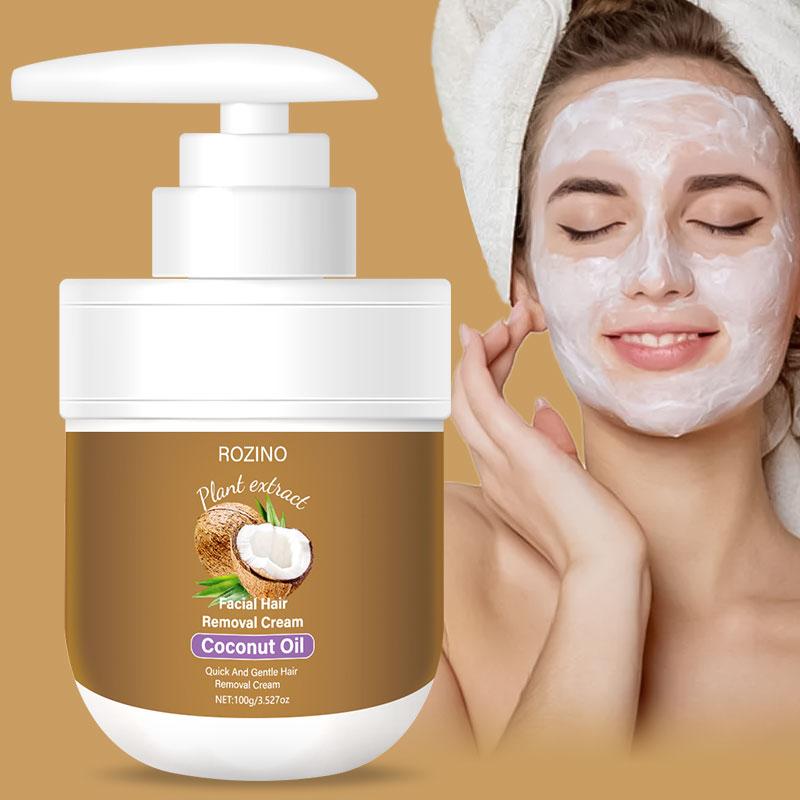 ROZINO Plant Extract Facial Hair Removal Cream with Coconut Oil for Effective Hair Removal ROZINO Plant Extract Facial Hair Removal Cream with Coconut Oil for Effective Hair Removal