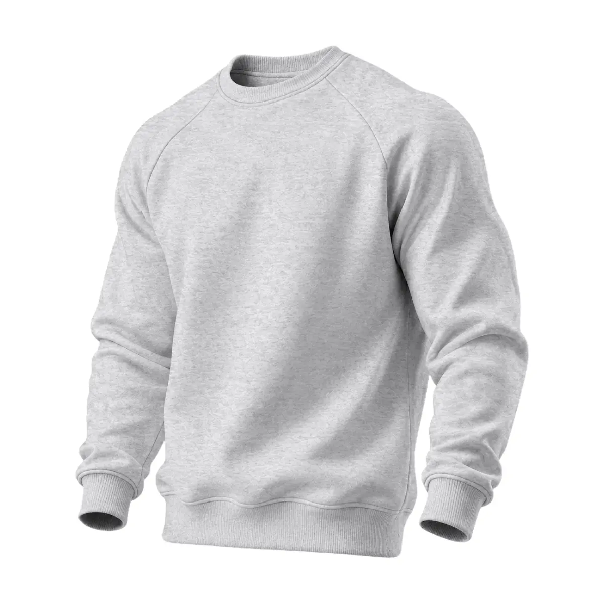 Men's Stylish Plain Everyday Crewneck Raglan Sweatshirt - Solid Color Long-Sleeve Loose-Fit Soft Fabric Menswear Pullover for Fall Winter Streetwear