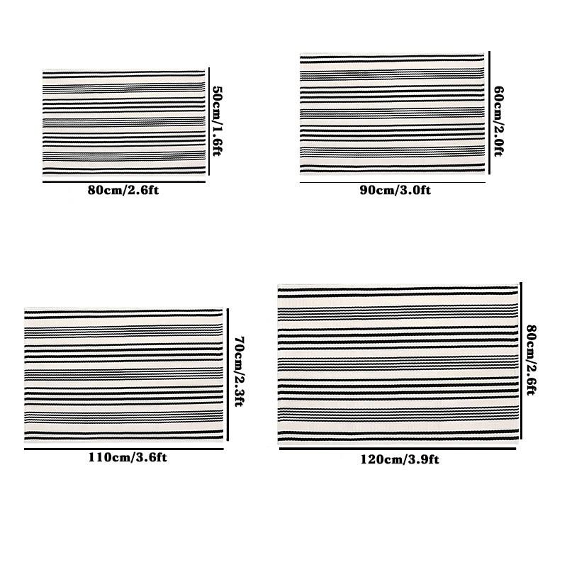 Classic Minimalist Stripes Outdoor Welcome Rug, Boho Style Fashion Carpet, Easy Clean Washable, Home Decor for Hotel Lobby Bathroom