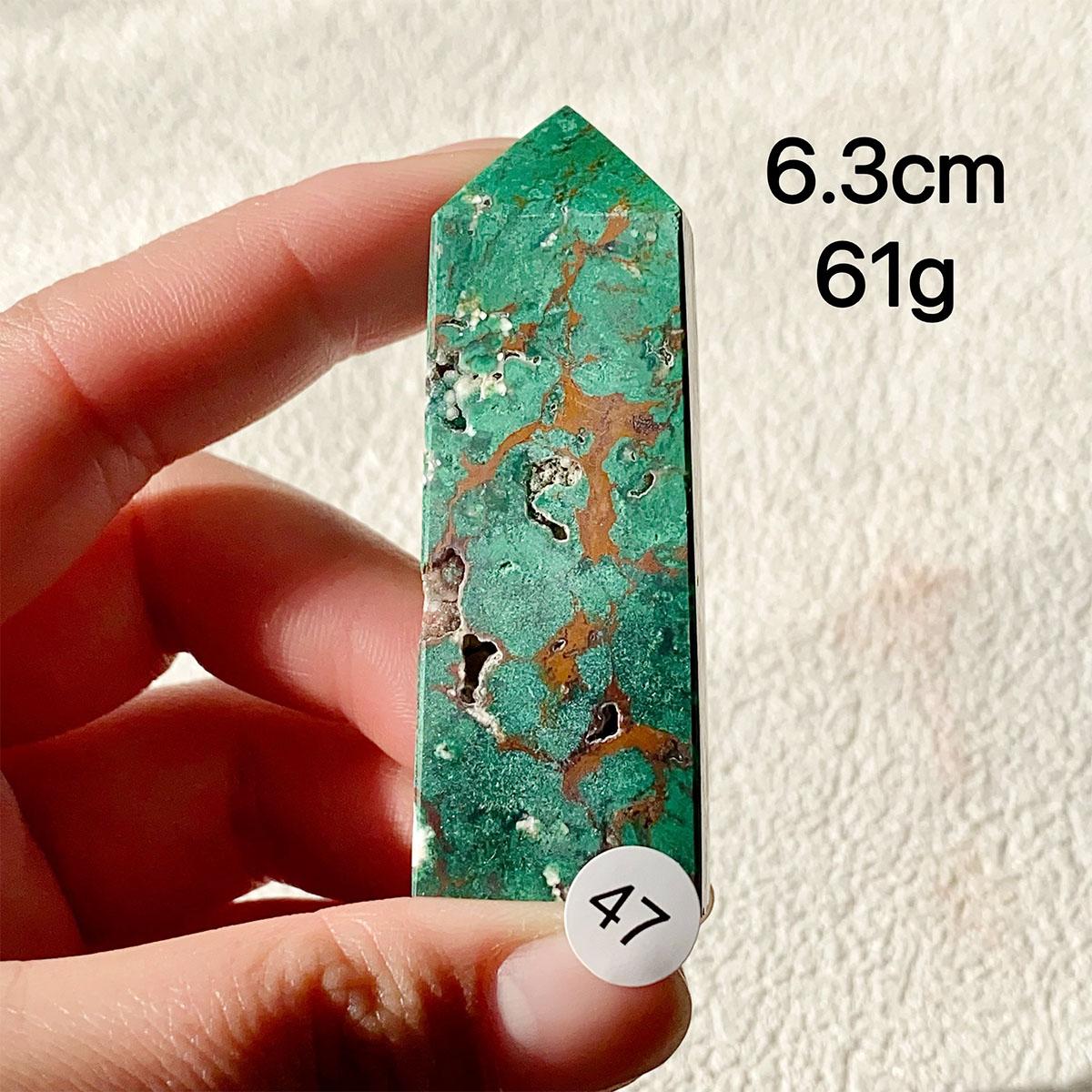 Chrysocolla Crystal Tower Malachite Wand Quartz Point Decor Polished Obelisk  Healing  Reiki Energy Crystal Gem