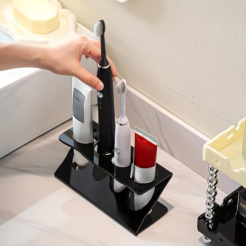 1 Pc Electric Toothbrush Organizer Stand – Multi-function storage rack for toothbrush, razor and toothpaste. Compact bathroom countertop holder, perfect for keeping toiletries neat and organized at home.