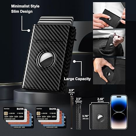 Wallet for Mens Smart Wallet Leather Card Holder Smart,Slim,Minimalist Wallet, Wallet 9-14 Card Capacity | ID Window | Cash Slot