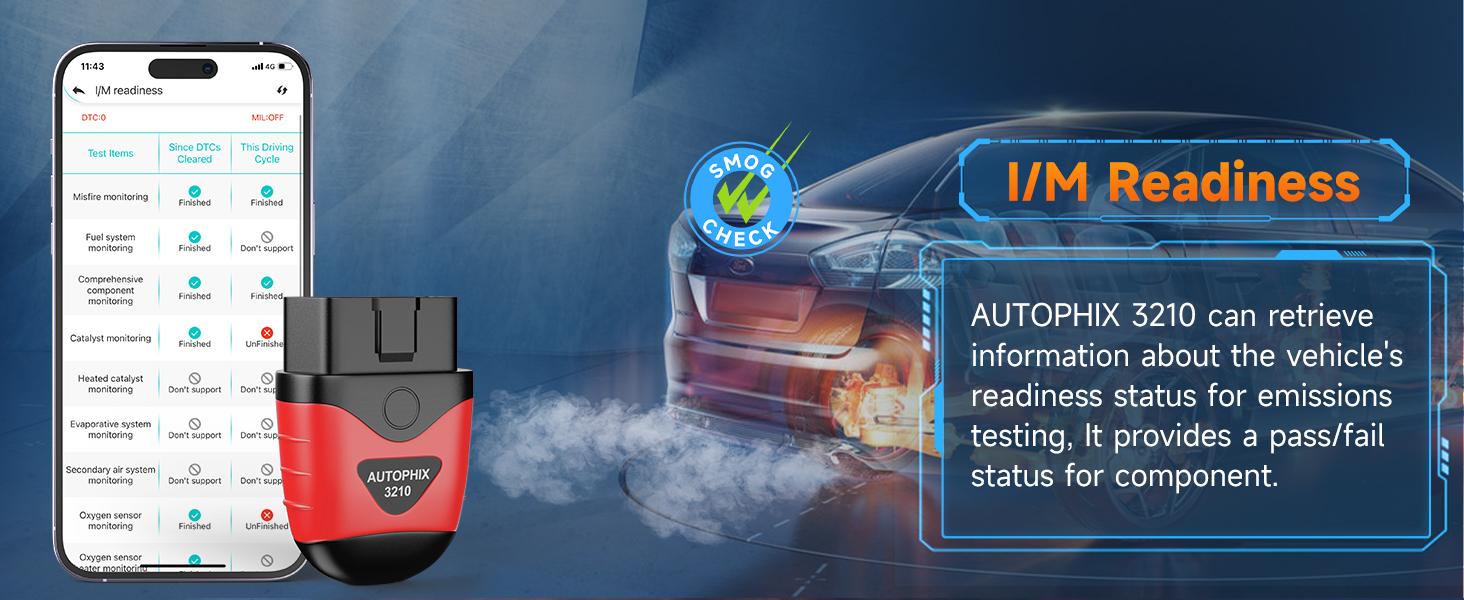 AUTOPHIX 3210 Bluetooth OBD2 Scanner, Wireless Check Engine Code Reader, Automotive Scan Tool Diagnostic Scanner with Battery Performance Test, Exclusive APP for iOS, iPad & Android