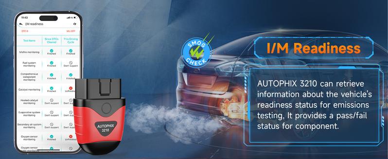 AUTOPHIX 3210 Bluetooth OBD2 Scanner, Wireless Check Engine Code Reader, Automotive Scan Tool Diagnostic Scanner with Battery Performance Test, Exclusive APP for iOS, iPad & Android