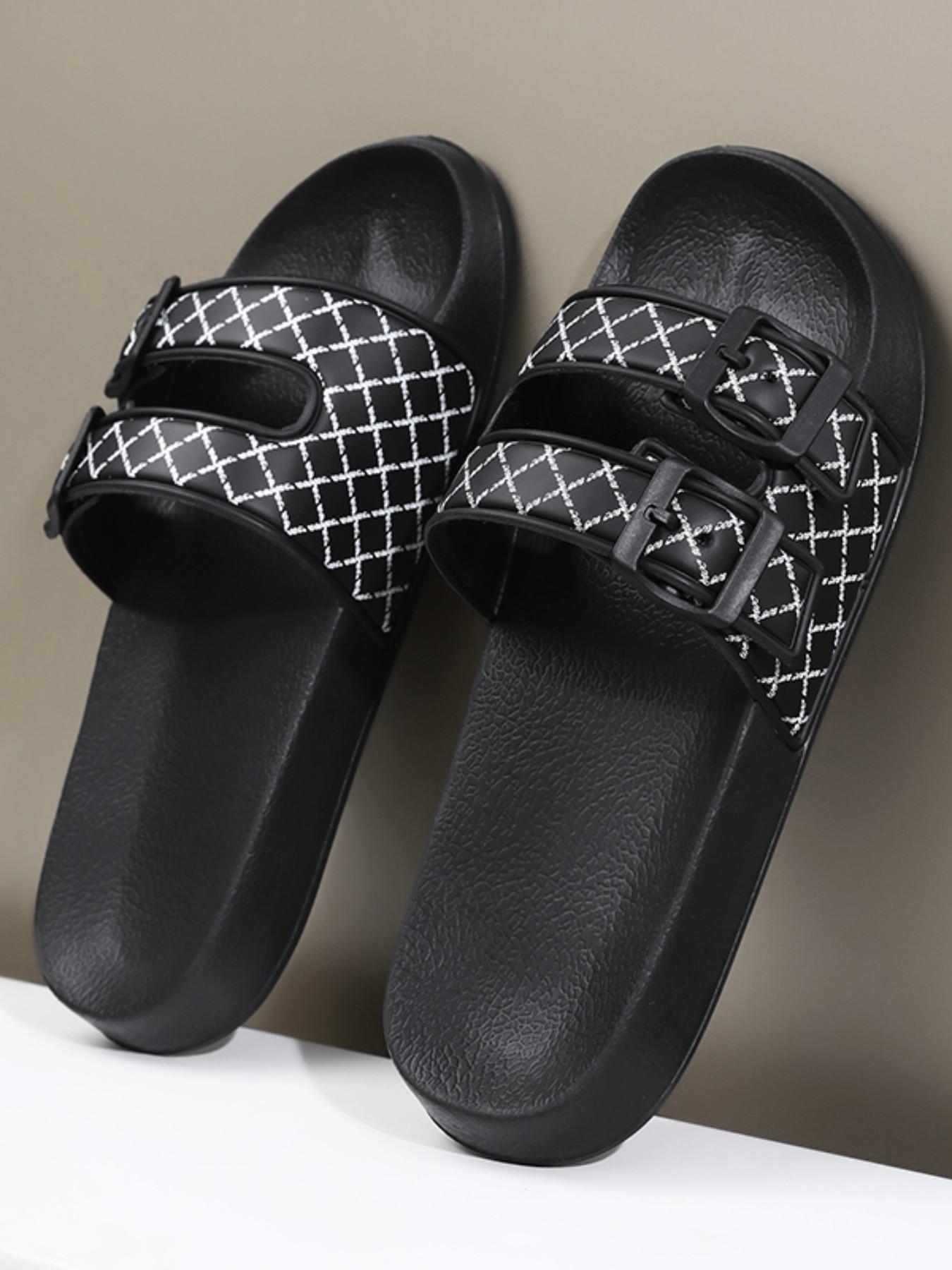 Boken Floral Flat Two-Band Sandals, Comfortable Outdoor Wear, Casual Fashion, Versatile Large Size Beach Slippers