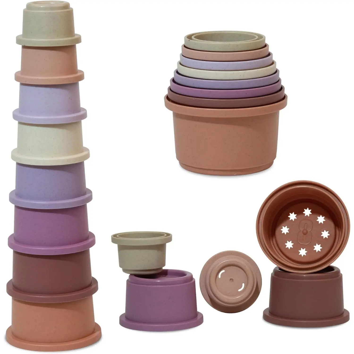 Brown - 8 Pcs