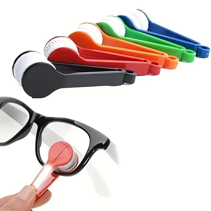 👓 Instant Crystal Clear | 5 Pack Mini Microfiber Eyeglass Cleaner Clips | Portable Glasses Lens Wipers