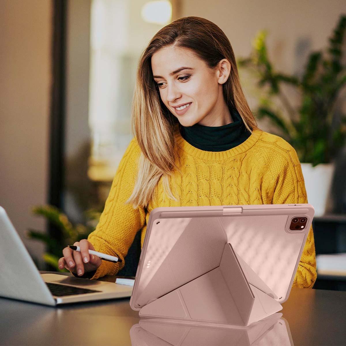 1pc Transparent Borders Acrylic Y-Fold Flat Stand Protective Case for iPad 11(A16 2025) Multi-Angle Kickstand With Pencil Slot, Scratch & Bend Resistance Acrylic Back Cover,for iPad Air 11-inch (M3) 2025Magnetic Auto Sleep/Wake, Simplistic/Casual/Classic