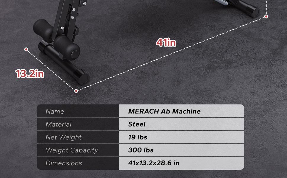 MERACH Multi-Functional Adjustable Ab Machine Workout Bench Sit Up Machine Push Up Exercise Chair for Home Gym