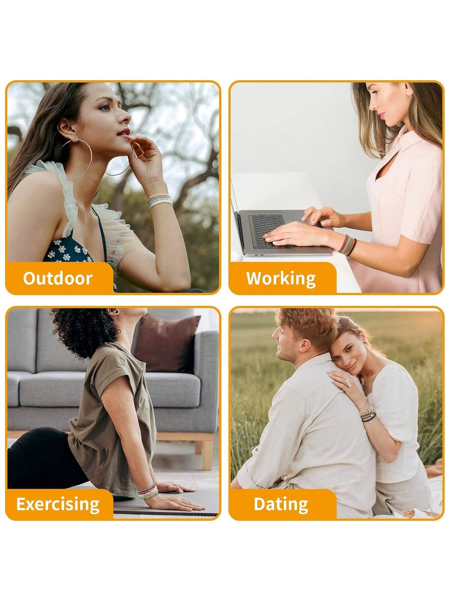 Boho 20pcs Women Bohemian Style Elastic Hair Ties & Bracelets, Multifunctional Soft Hair Ties, Various Styles Ponytail Holder,Dopamine Ponytail Holders Hair Elastics Hair Rubber Bands Scrunchies Hair Rope, Hair Bobbles