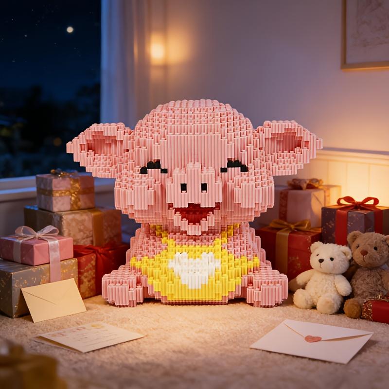 Large Animal Block Model, Creative Desk Ornament, Room Decor, Holiday Gift, No Power Needed, Enhances Thinking Skills, Family Interactive Toy