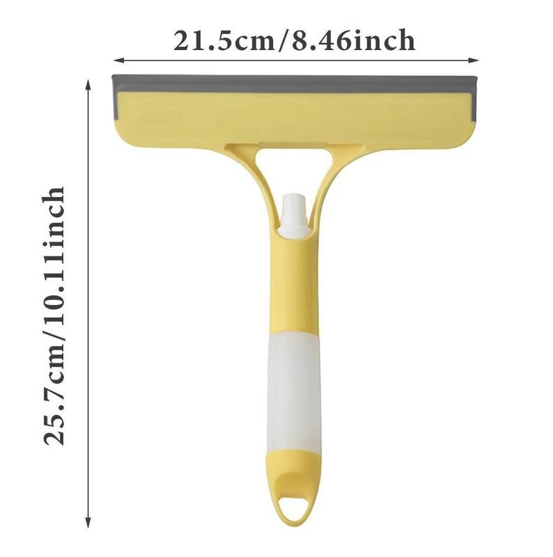 3 in 1 Window Cleaning Scraper, 2025 New Squeegee for Shower Glass, 3 in 1 Spray Function for Glass Doors for Windows Glass, Mirrors Scraper, Brush. All-Purpose Window Cleaner Tool