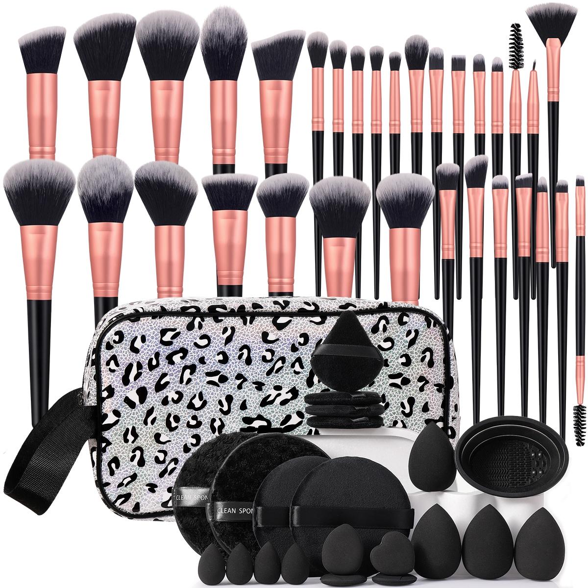 Professional Makeup Tool Set, 54pcs/set Cosmetic Brush & Sponge & Puff & Headband & Brush Cleaning Bowl Set, Multi-use Facial Makeup & Cleaning Accessories for Daily Use, Makeup Brush Kit, Face Brush Set