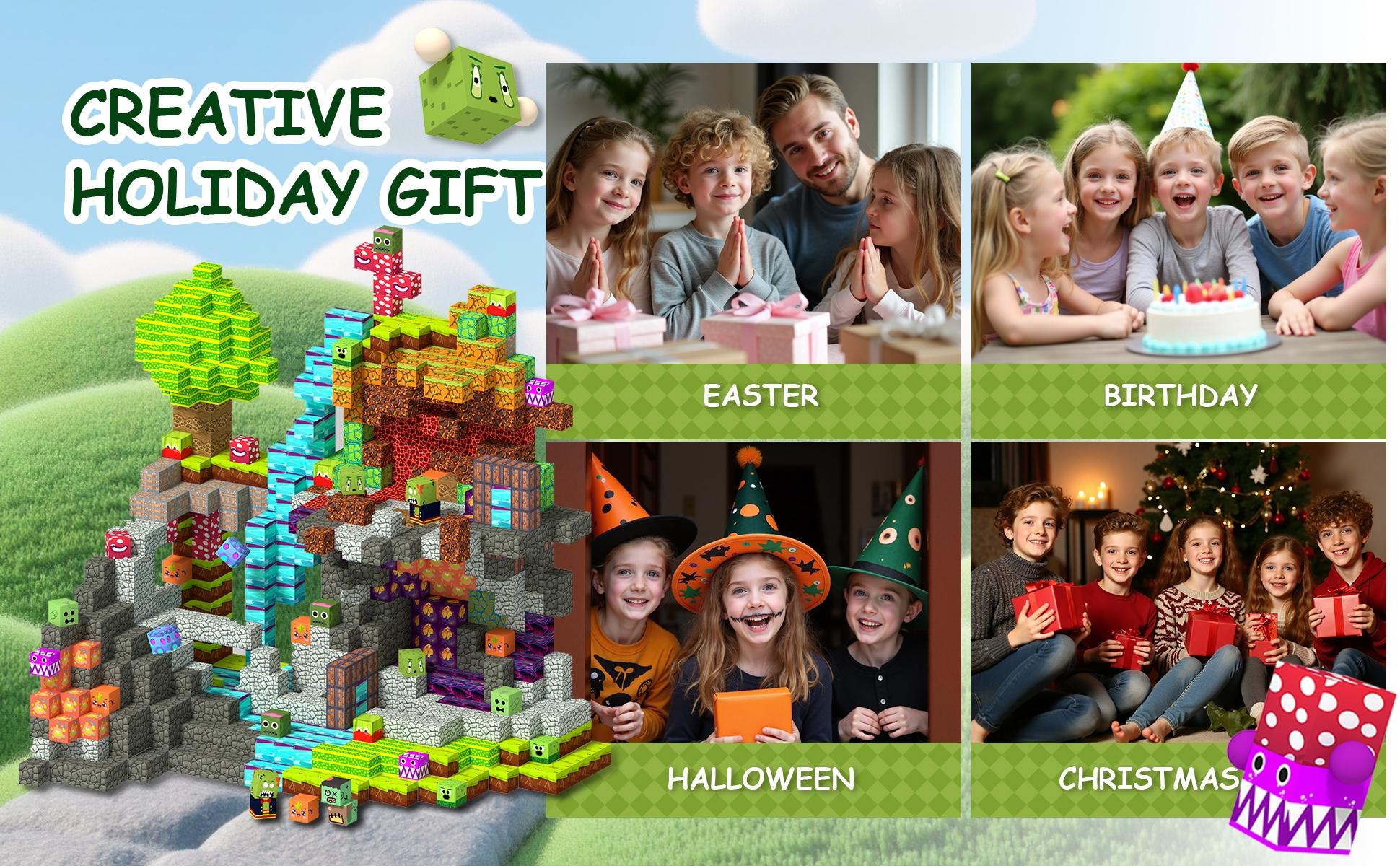 100/150PCS Magnetic Building Blocks Cubes, STEM Montessori Educational Sensory Toys, STEM Learning, Strong Magnet Stacking Bricks, Birthday Gifts for Boys & Girls Toddlers