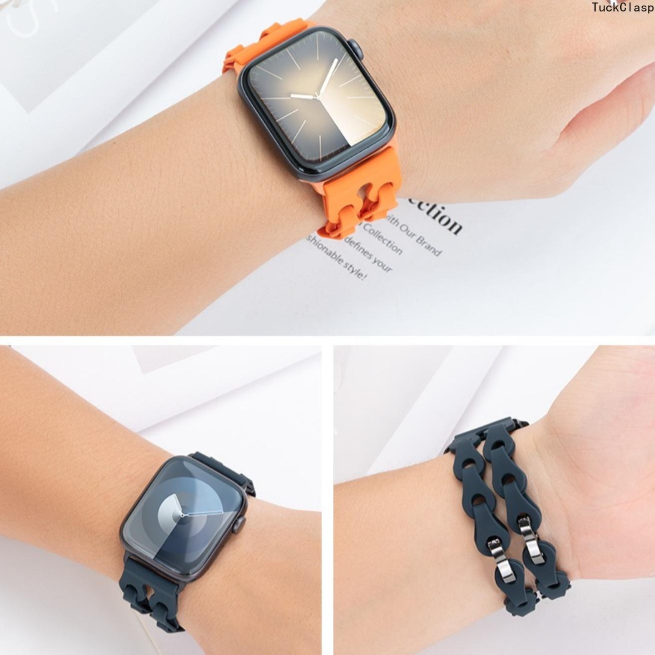 Hollow-Out Silicone Bracelet Band for Apple Watch – Fits SE, Ultra & Series 3, Breathable & Stylish for Summer Rotation & Everyday Wear Hollow-Out Silicone Bracelet Band for Apple Watch – Fits SE, Ultra & Series 3, Breathable & Stylish for Summer Rotation & Everyday Wear
