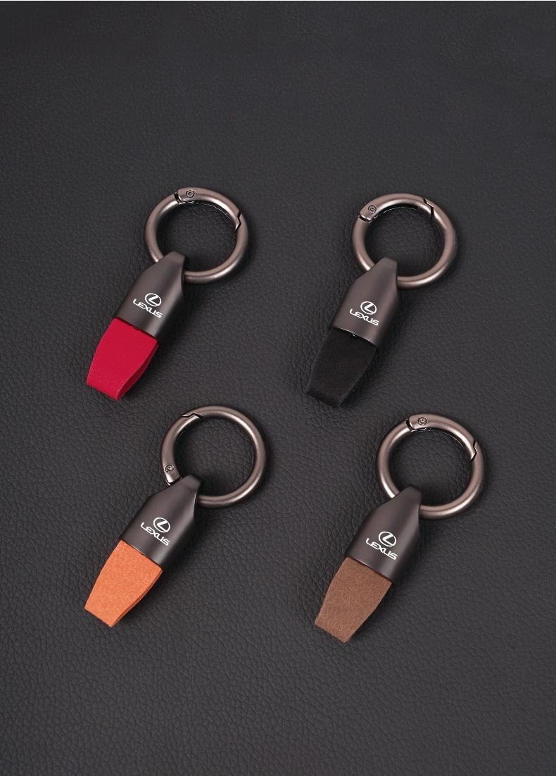 Zinc Alloy Leather Car Key Chain Strap Keyring For Lexus IS500 LS460 RC200 LM300 RX450 LX NX350h LC UX CT RZ450e RC300 GX400 GS200t GS300h LS600 RX300 TX LBX HS250