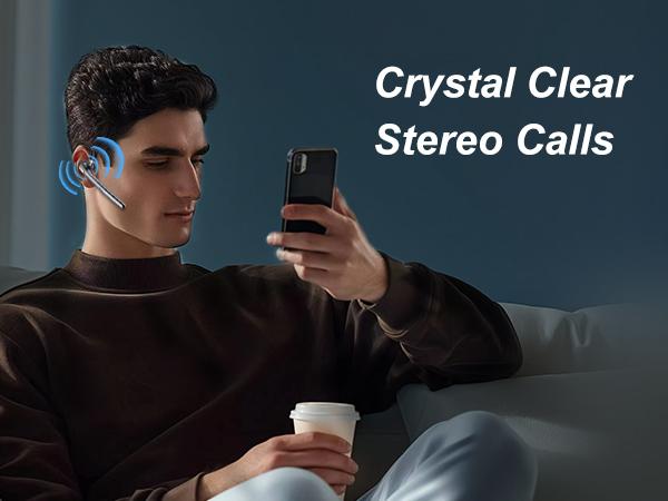 ONE LIFE TECH G7 Single-Ear Bluetooth Headset V5.3 with 500mAh Charging Case Noise-Canceling Mic Hands-Free for Office Driving Business Black Audio Earbud