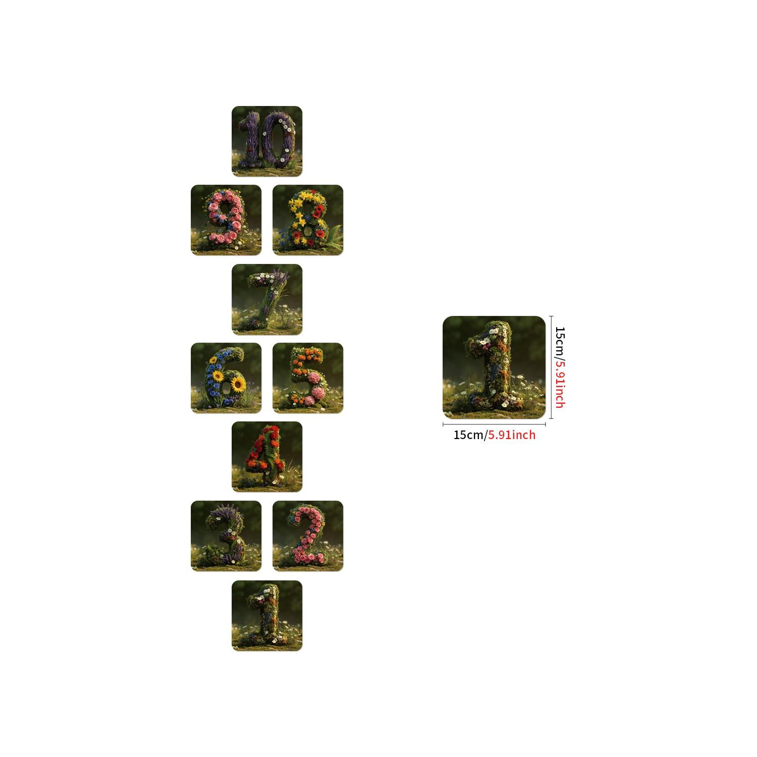 DIY Hopscotch Floor Decals, Self-Adhesive & Reusable Number Stickers 1-10, Create Instant Play Space, Fun Kids Activity Decor