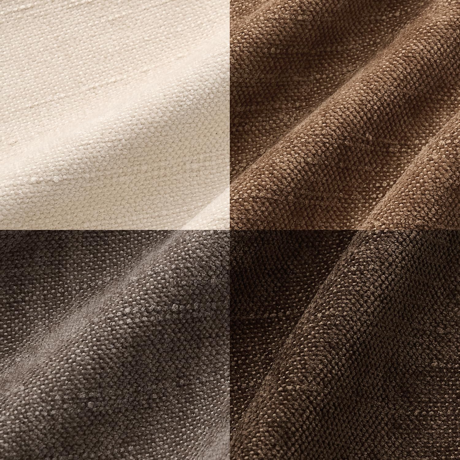 4Pcs Throw Pillow Covers 18x18 Inch / 20x20 Inch Chenille Textured Neutral Brown Soft Pillow Covers Solid Decorative Farmhouse Cushion Covers Home Boho Western Decor for Couch Sofa Bed Living Room Bedroom Decor