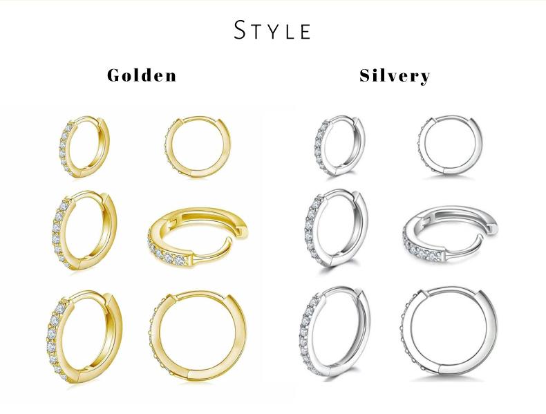 GGIRL 18K Gold Plated Copper Hoop Earrings Set with Cubic Zirconia Huggies for Women Daily Wear Party Accessory Trendy All-Match Exquisite Design Fashion Jewelry Gift for Holiday Haul Christmas Birthdays Anniversaries