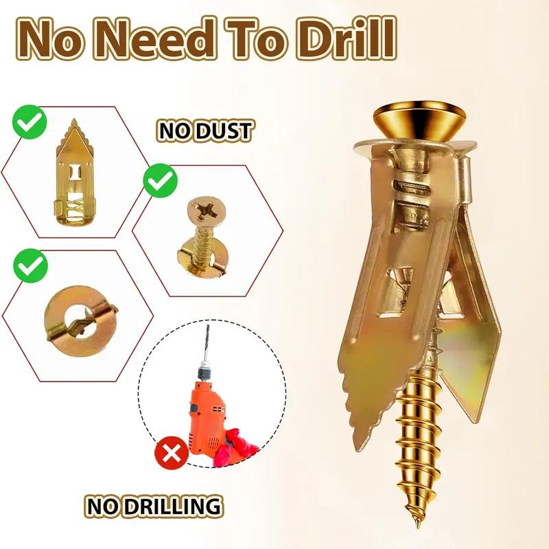 60PCS Self-Drilling Drywall Anchors and ScrewsKit,12x30mm,No Pre-Drilling Needed,Supports Up to 66 lbs,ldeal for Home and Office Organization,MirrorZone.