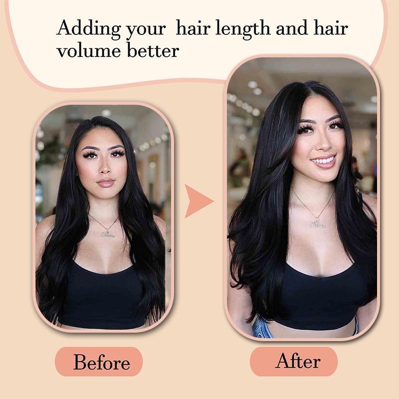 Remy Human Hair Extensions Clip In Hair Extensions V Shape 12 Inch-22 Inch Long Straight Invisible Hairpiece for Women Adding Hair Volume
