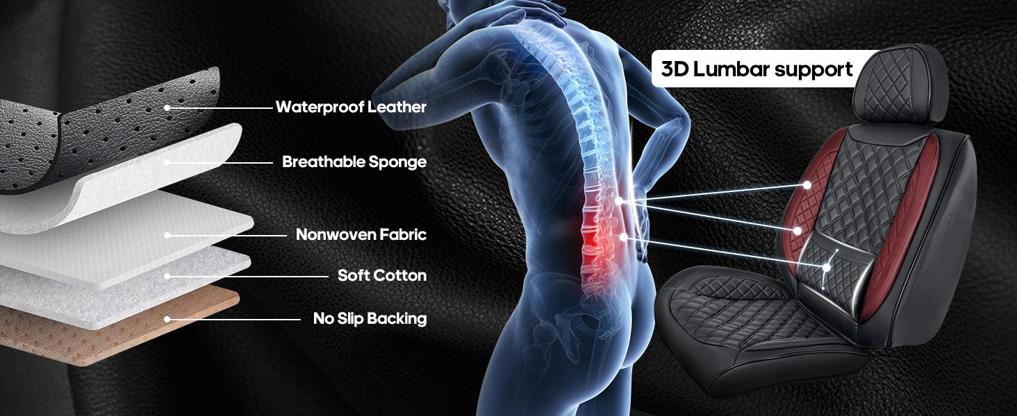 Leather Seat Covers Set (5-Piece), Full Set Car Seat Covers, Black Car Seat Cover, Front and Back Seat Covers, Waterproof Car Seat Cushion,  Seat Covers with Protective Fit for Most Vehicles