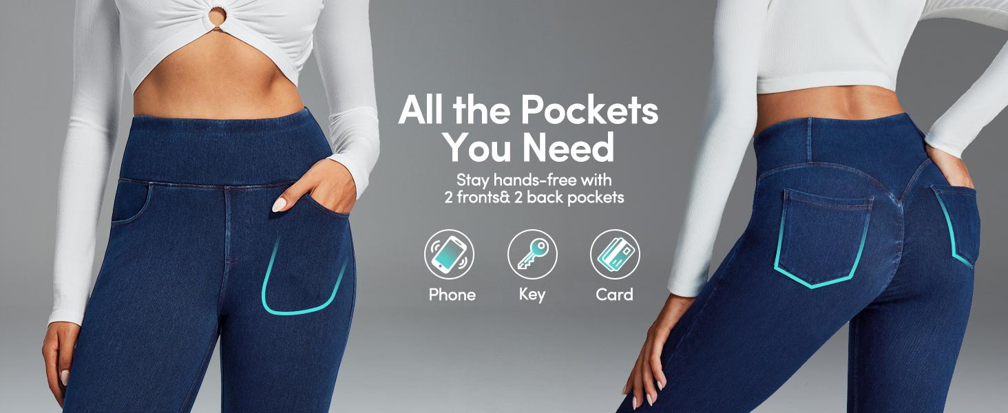Butt Lifting Jeans for Women Stretchy High Waisted Skinny Women Jeans Trendy Jeggings Tummy Control with Pockets