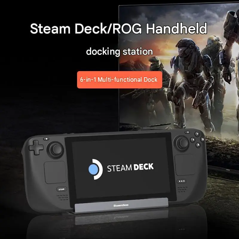 Type‑C Docking Station for Handheld Game Consoles, Multiport USB3.0 Hub Adapter, Compatible with Steam Deck, ROG Ally, Switch, Portable Game Console Dock Expansion Hub
