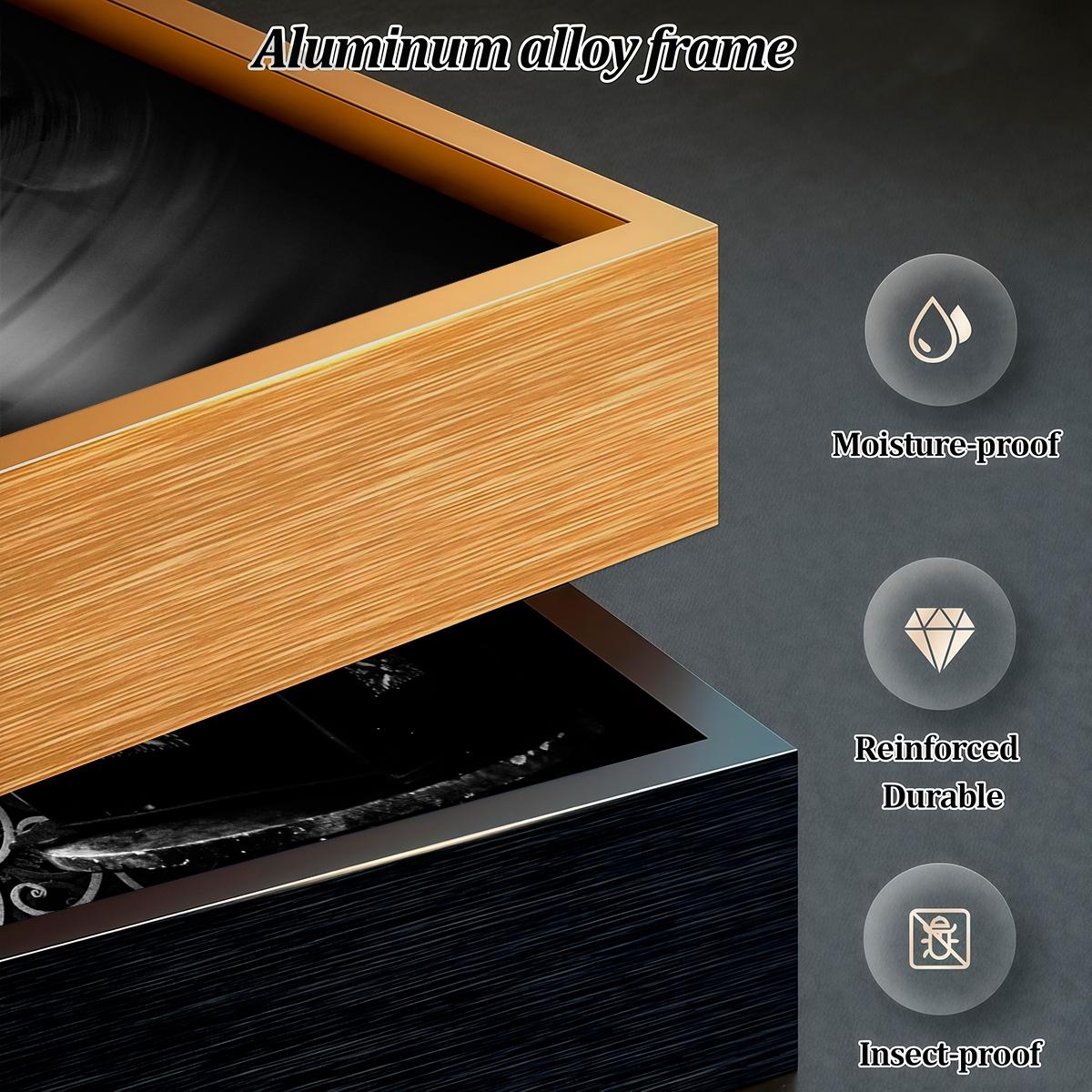 3 Counts Aluminum Alloy Framed Painting, Retro Vinyl Record Radio And Gramophone Pictures, Home Decoration For Living Room, Bedroom, Office, Restaurant, Hallway Wall Decor, Odorless Print Artwork, Luxury Perfect Gift For Friends And Family