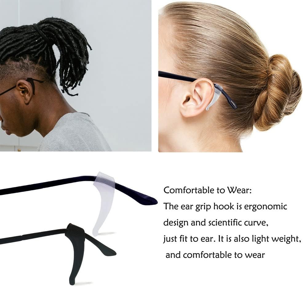 Glasses Grips -12 Pack-Anti SlipEyeglass Holder Ear Grip SunglassesRetainer Temple Tip Reading GlassesHolder