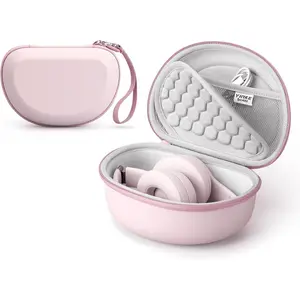 Hard Case for Beats Solo 4/Solo 3/Studio Pro/Studio3 On-Ear Headphones, Universal Portable Travel Organizer Bag with Honeycomb Lid Protection (Pink)