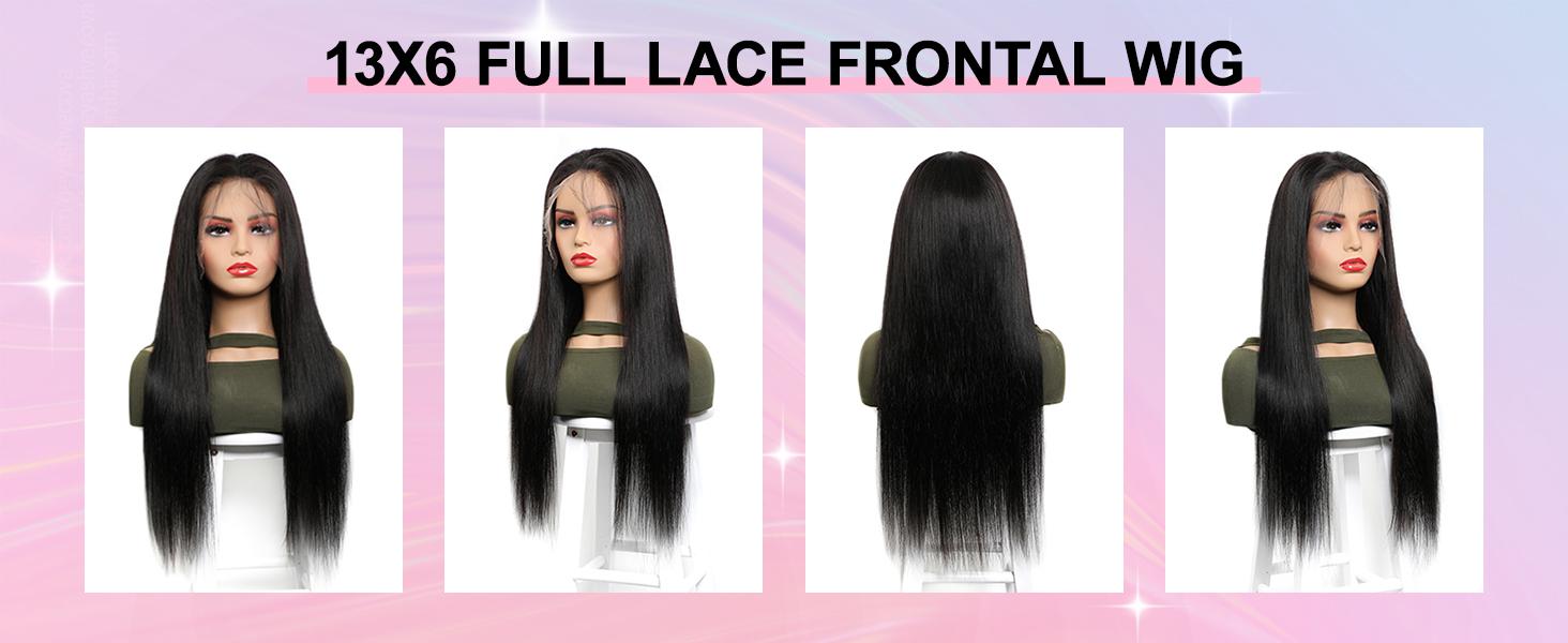 Lemoda 13x6 Full Lace Frontal Wig 200 Density Straight 13x4 Lace Front Wigs Human Hair Transparent Lace Pre Plucked 15A Brazilian Virgin Human Hair Wigs for Women