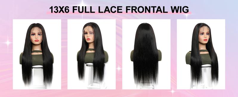 Lemoda 13x6 Full Lace Frontal Wig 200 Density Straight 13x4 Lace Front Wigs Human Hair Transparent Lace Pre Plucked 15A Brazilian Virgin Human Hair Wigs for Women