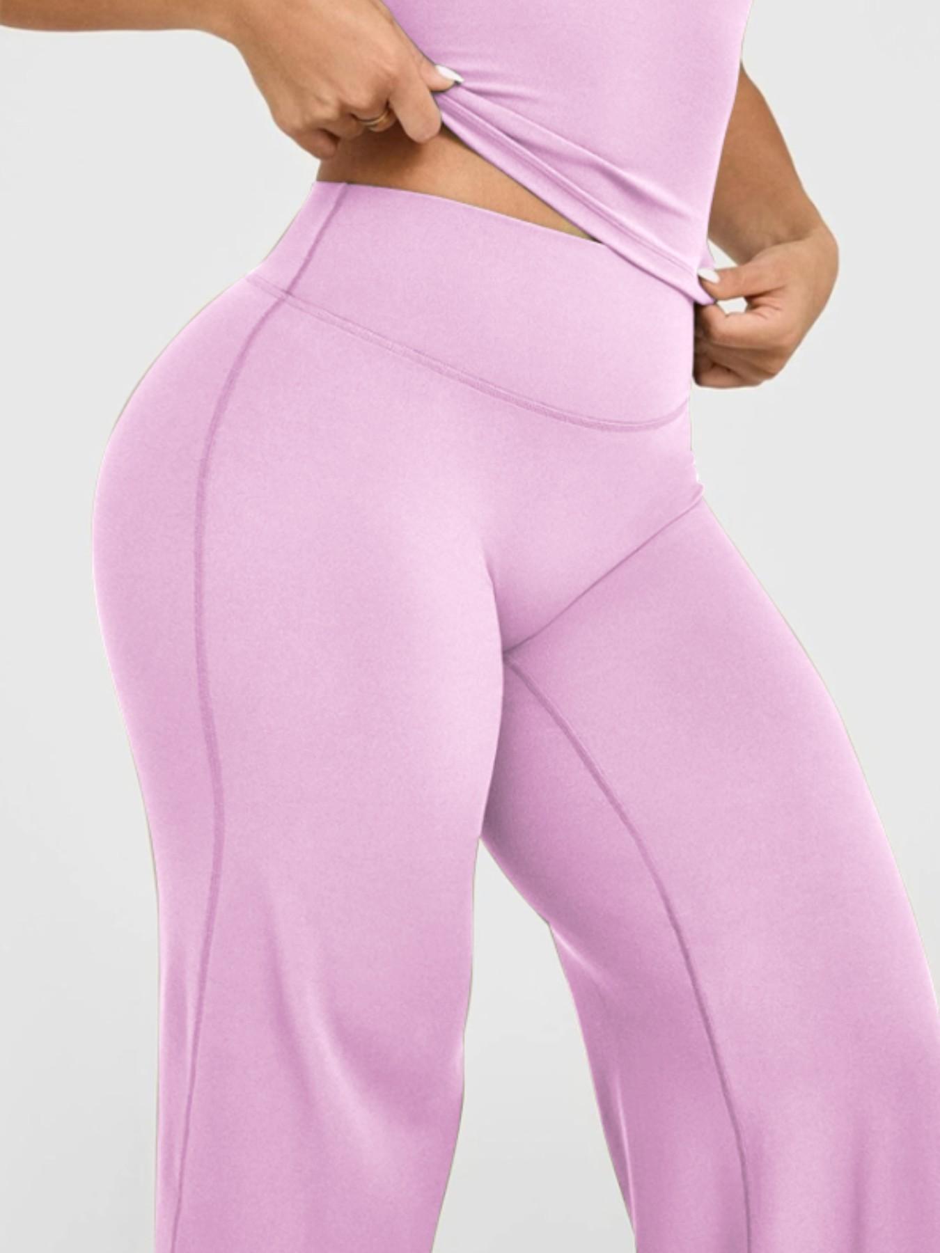 Women's High Waisted Elastic Wide Leg Pants, Loose Straight Fit, Perfect for Yoga and Pilates, Comfortable Daily Wear