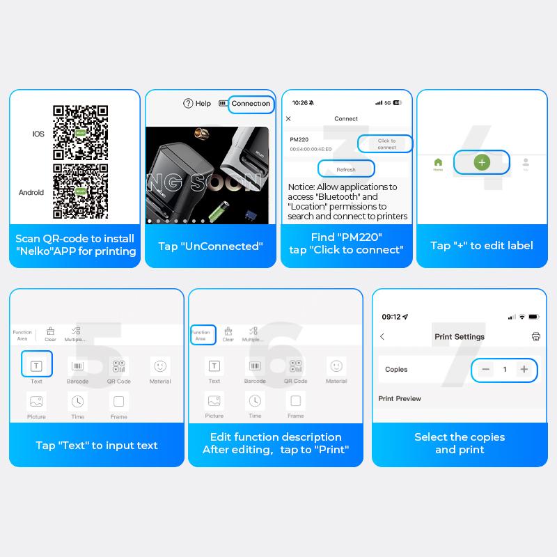 PM220 Portable Bluetooth Label Maker Printer, Wireless Label Printer, AI Printer, Sticker Printer, Portable Thermal Printer for Small Business, Homes and Offices, TikTokShopBlackFriday
