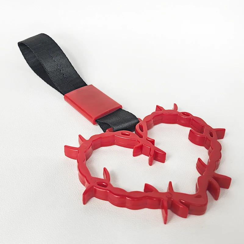 JDM Racing New Handle Hand Strap Heart Ring Styling Drift Charm Strap Drift Auto Accessories Car Strap Front and Rear Bumper Dec Automotive Decoration Automotive Decorative Accessories Aesthetic Car Accessory