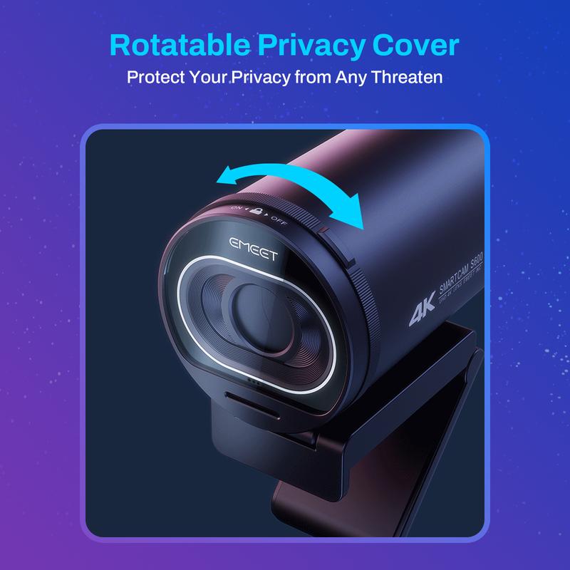 EMEET S600/S800 4K Webcam 1080P 60FPS Autofocus Streaming Camera with Built-in Mics & Privacy Cover for TikTok YouTube Live Streaming Gaming Work from Home School, TikTokShopBlackFriday