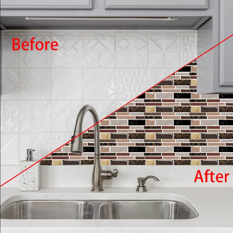AOZEY Marble Pattern Wall Sticker 26 Pcs Backsplash Stick Tiles Self-adhesive Peel & Stick Kitchen Bathroom Decor Non-toxic Odor-free PVC Decorations AOZEY Marble Pattern Wall Sticker 26 Pcs Backsplash Stick Tiles Self-adhesive Peel & Stick Kitchen Bathroom Decor Non-toxic Odor-free PVC Decorations