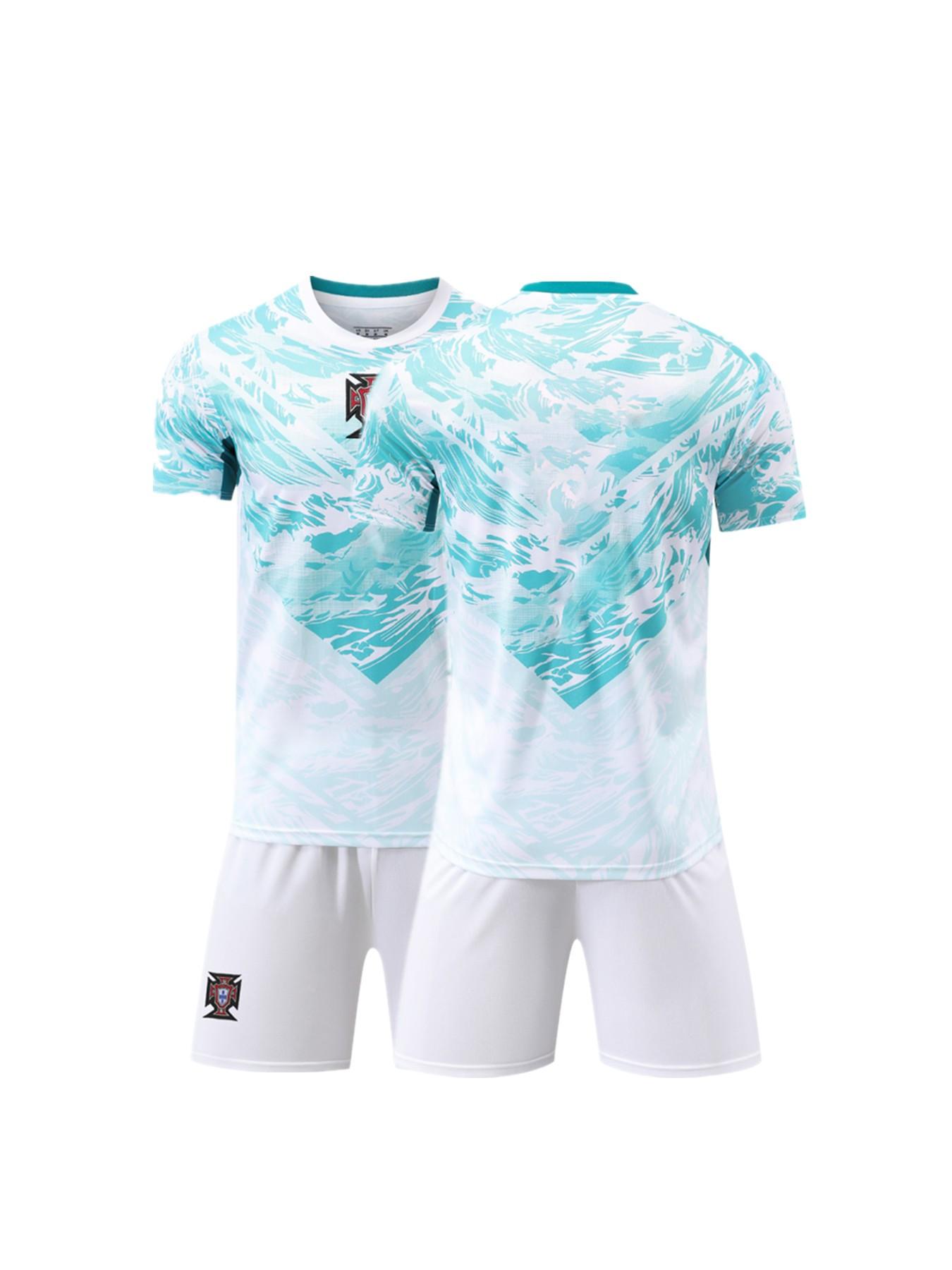 26-27 New Football Kit Set, Ronaldo Fan Gear, Men's Sports, Short Sleeve Shirt & Shorts, Training & Match Wear, All Seasons