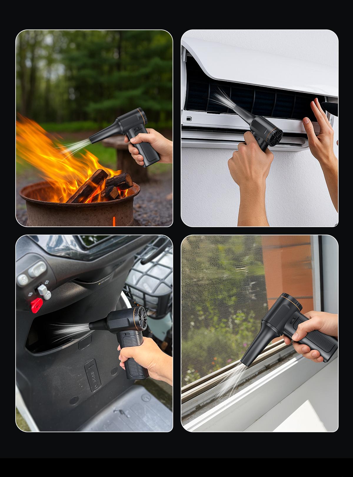 #TikTokShopSpringGlowUp F11 SHEKAR Electric Air Duster, Compressed Air Blower Gun, Adjustable Gears, Rechargeable Cordless, Mini Turbo Jet Fan for Keyboard, PC, Car, Home & Outdoor Cleaning Powerful Portable