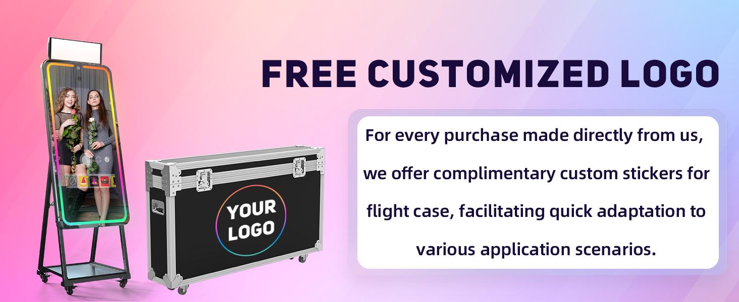 MWE 49" Magic Mirror Photo Booth – 32" Touch Screen, 1200W Selfie Camera, Built-in Dye Sublimation Printer (6-8"), RGB LED Strip Light, Chacktok App & Remote Control for Events