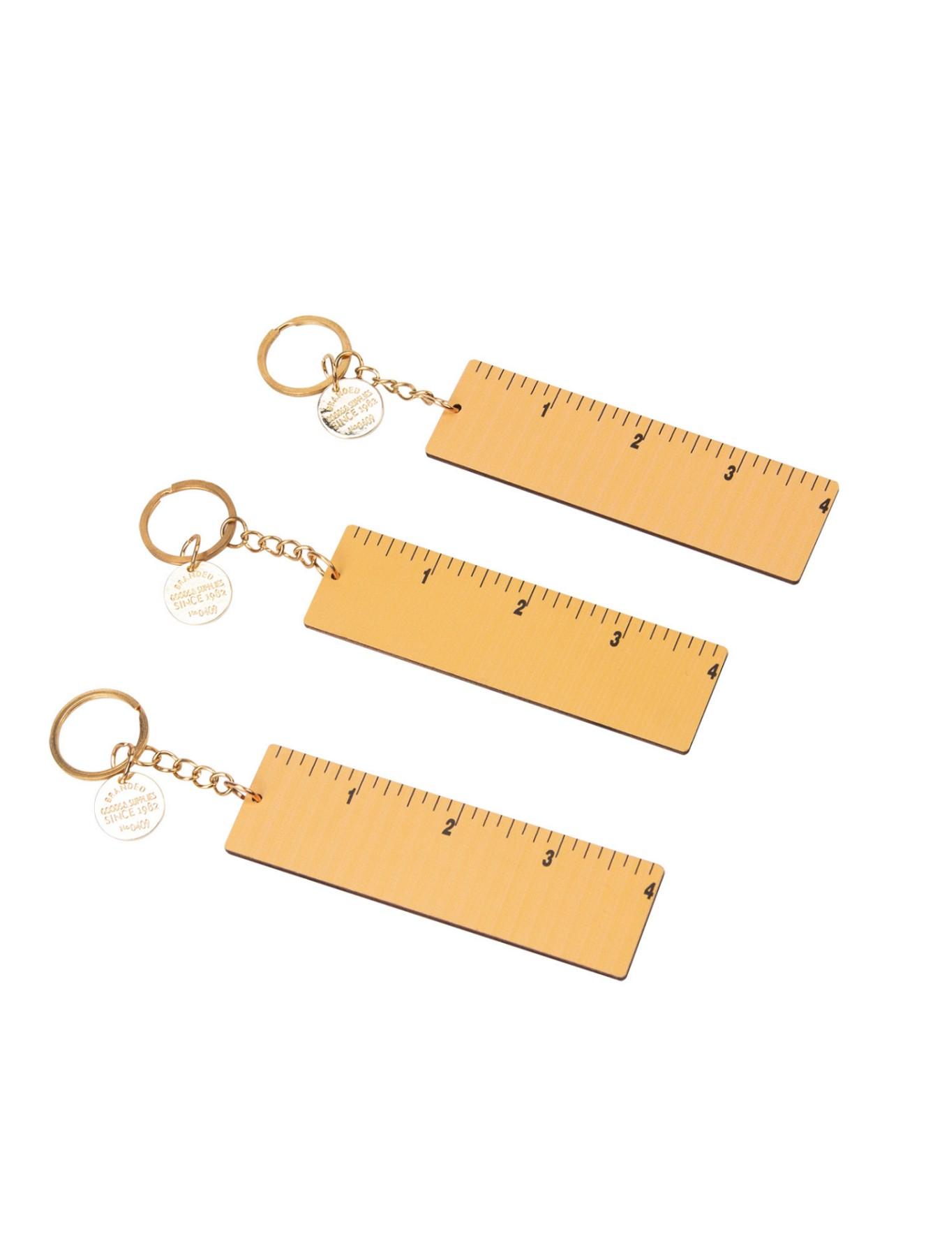 Wooden Ruler Keychain, Student Stationery Gift, Teacher's Day Present, Cartoon Measurement Tool, Wooden Size Indicator