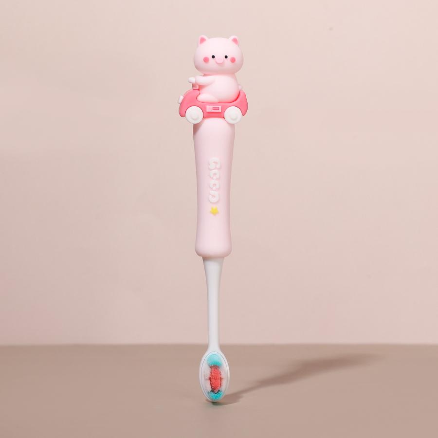 Cute Cartoon Children Soft Bristle Toothbrush, Animal Shape Design for Kids Ages 3-12, Protects Baby Teeth & Teething Period